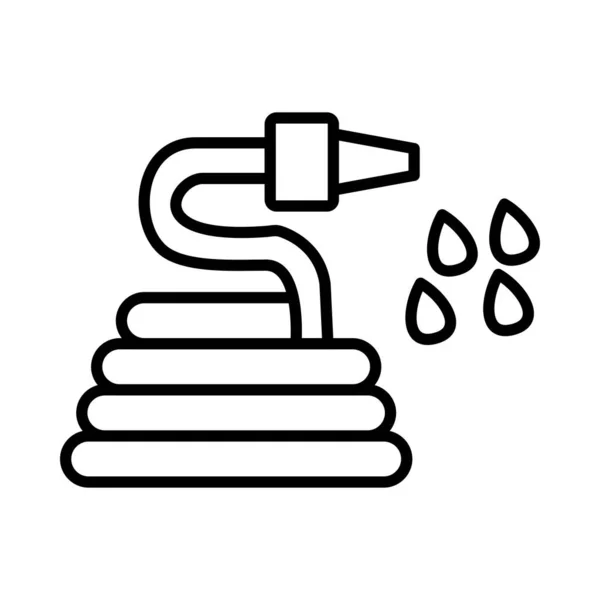 Water Hose Vector Line Icon Desig — Stock Vector