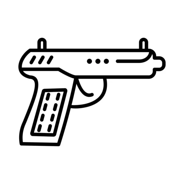 Gun Vector Line Icon Desig — Stock Vector