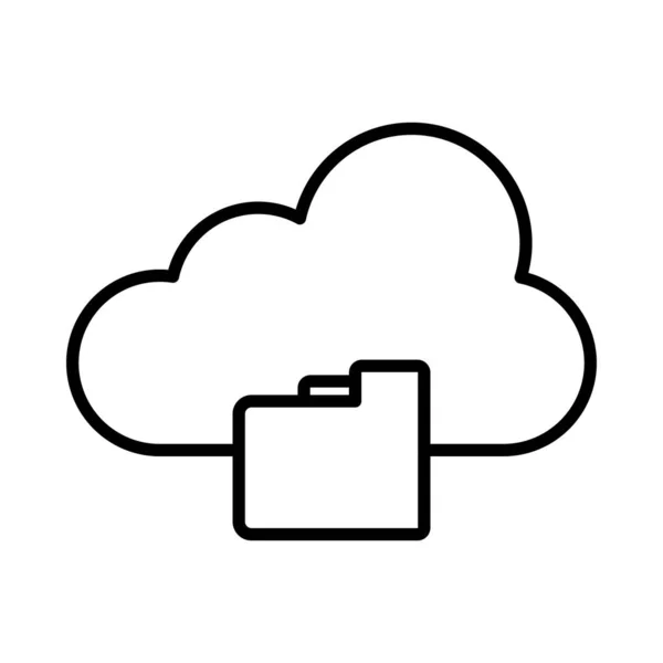 Cloud Storage Vector Line Icon Desig — Stock Vector