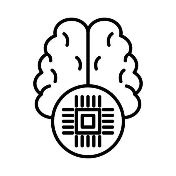 Conception Icône Ligne Vecteur Cerveau — Image vectorielle