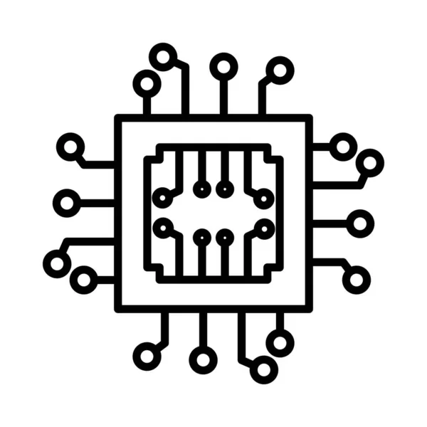 Chip Vektor Linje Ikon Design — Stock vektor