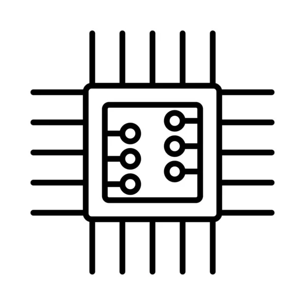 Linha Vetor Chip Icon Design — Vetor de Stock