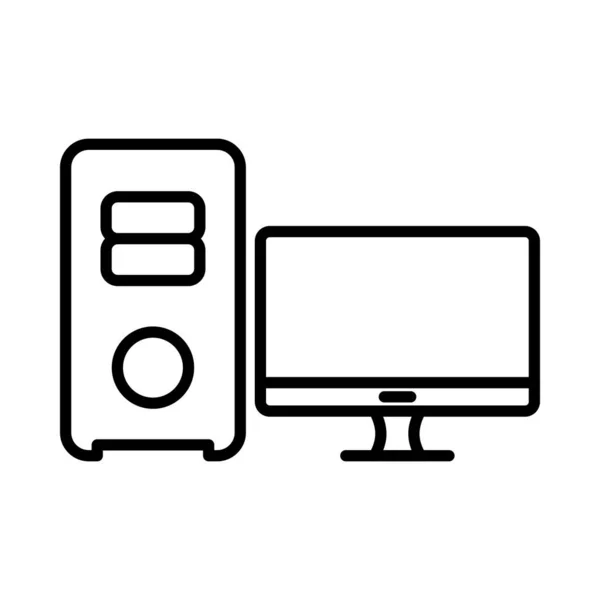 Computer Vector Line Icon Design — Stock Vector