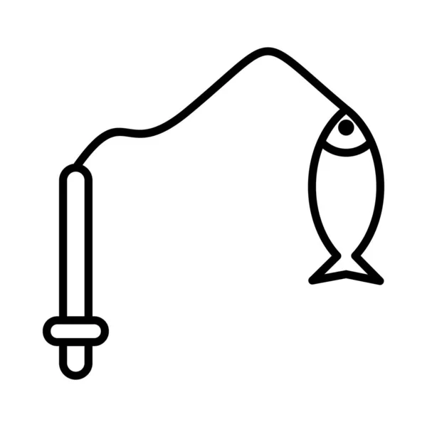 捕鱼矢量线Icon设计 — 图库矢量图片