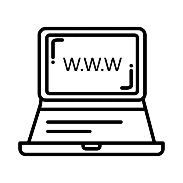 World Wide Web Vector Line Icon Desig — Vector de stock