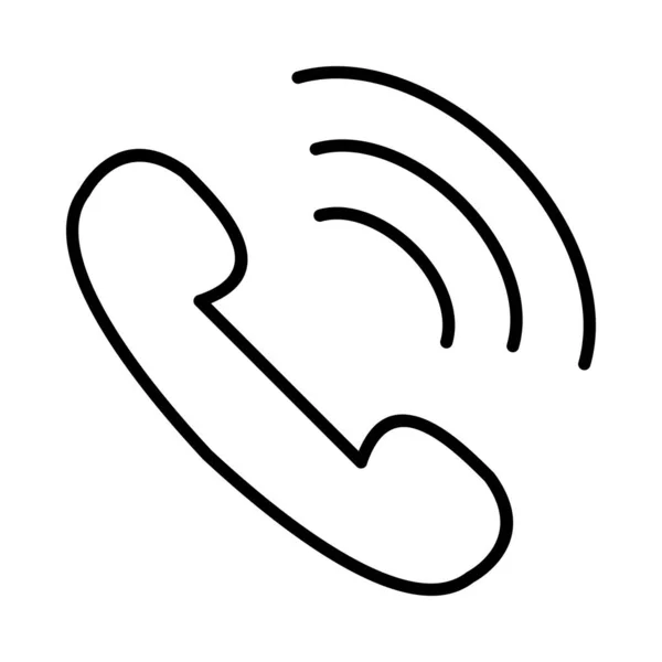 Telefonsamtal Vector Line Icon Desig — Stock vektor