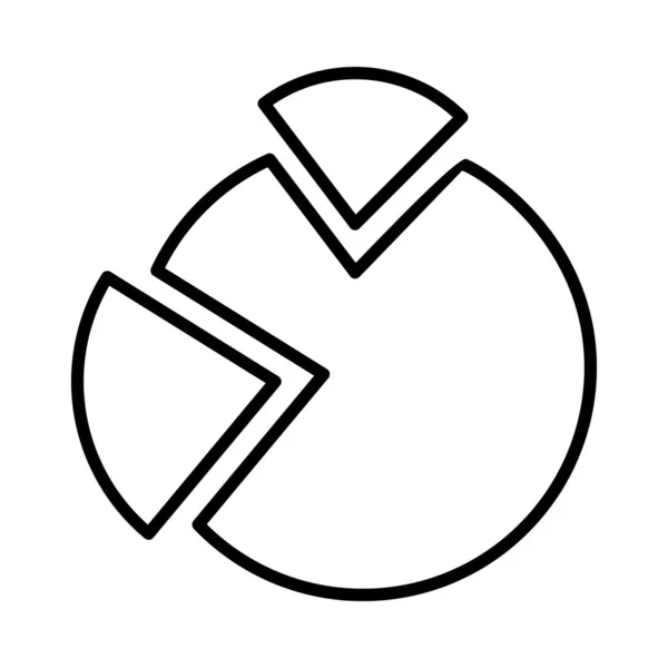 Pie Diagram Vektor Linje Ikonen Desig — Stock vektor