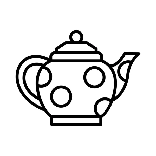 Tea Pot Vector Line Icon Desig — Vector de stock