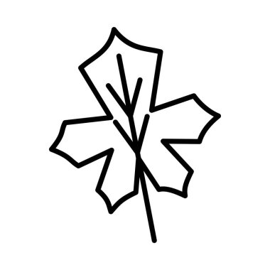 Sonbahar Yaprak Vektör Satırı Simge Tasarımı