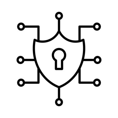 İnternet Güvenlik Vektör Satırı Simge Tasarımı