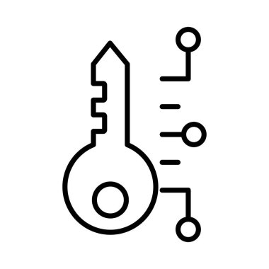 Anahtar Vektör Satır Simgesi Tasarımı