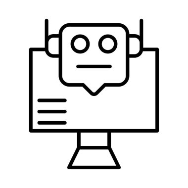 Robot Vektör Satırı Simge Tasarımı