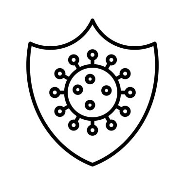 Antivirüs Vektör Satırı Simge Tasarımı