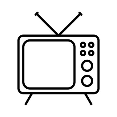 Televizyon Vektör Satırı Simge Tasarımı