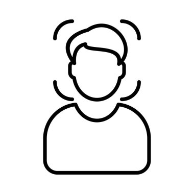 Yüz Tanıma Vektör Satırı Simge Tasarımı