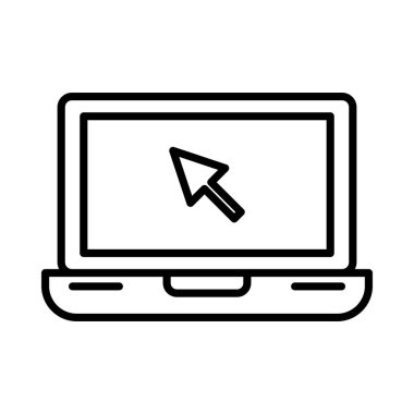 Laptop Vektör Satır Simgesi Tasarımı