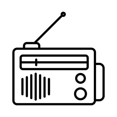 Radyo Vektör Satırı Simge Tasarımı