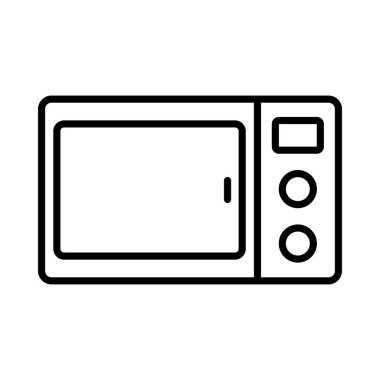  Mikrodalga fırın Vektör Satır Simgesi Tasarımı