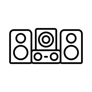 Ses Sistemi Vektör Satırı Simge Tasarımı