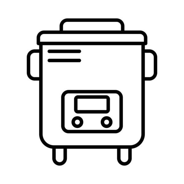 Rice Cooker Vector Line Icon Desig — Vector de stock