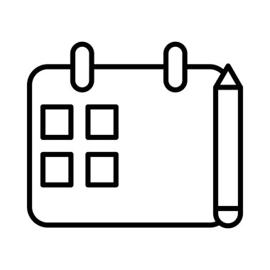 Zamanlama Vektör Satırı Simge Tasarımı