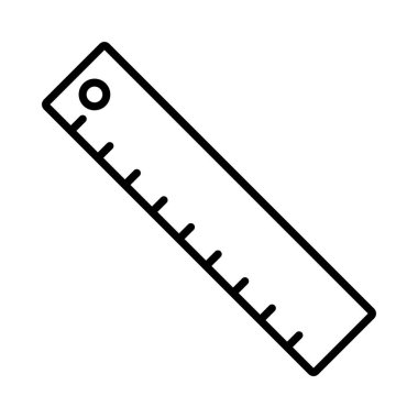 Cetvel Vektör Satırı Simge Tasarımı