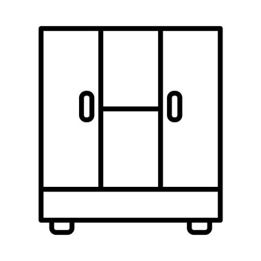 Dolap Vektör Satırı Simge Tasarımı