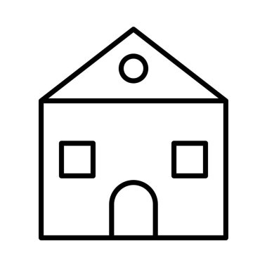 Ev Vektör Satırı Simgesi Tasarımı