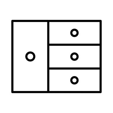 Kabine Vektör Satırı Simge Tasarımı