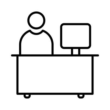 Bilgi Masası Boş Vektör Satırı Simge Tasarımı