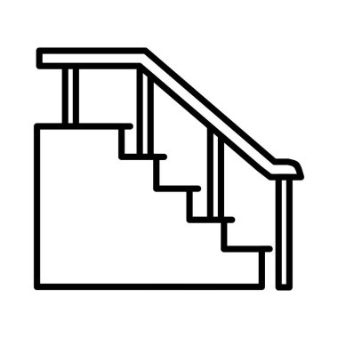 Merdiven Serbest Vektör Hattı Simge Tasarımı