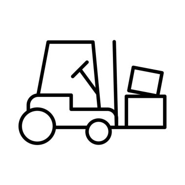 Forklift Vektör Satırı Simge Tasarımı