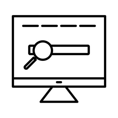 Arama Motoru Vektör Satırı Simge Tasarımı