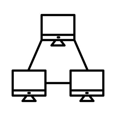 Yerel Bağlantı Vektör Satırı Simge Tasarımı