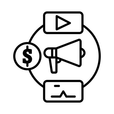 Reklam Vektör Satırı Simgesi Tasarımı