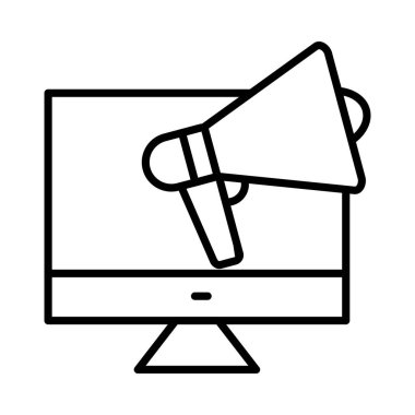 Çevrimiçi Branding Vector Satır Simgesi Tasarımı