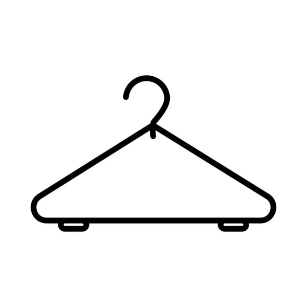 Clothes Hanger Vector Line Icon Desig — Stock Vector