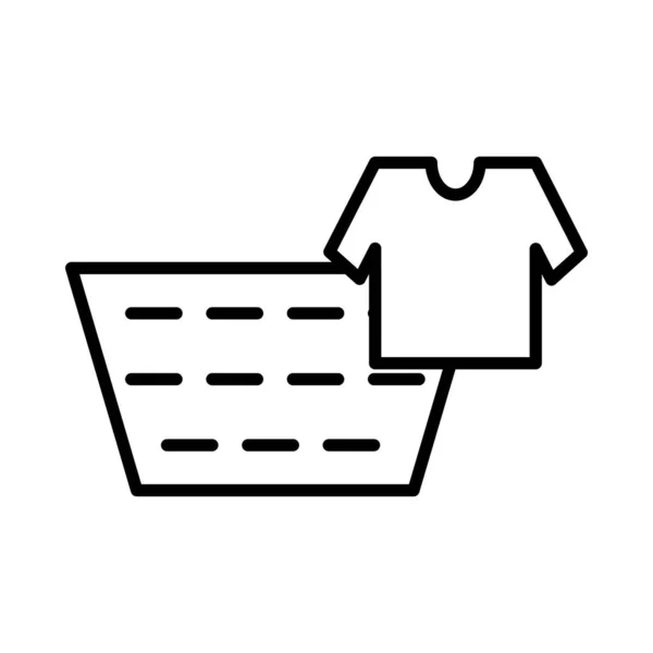 Laundry Basket Vector Line Icon Desig — Stock Vector