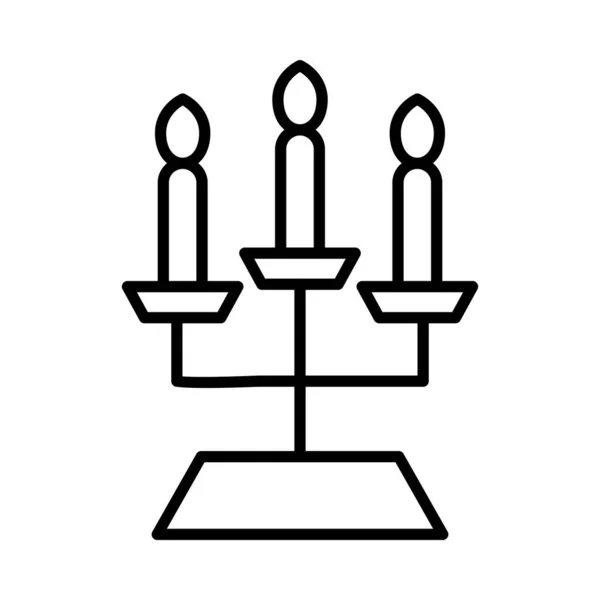 Kerzenständer Vector Line Icon Desig — Stockvektor