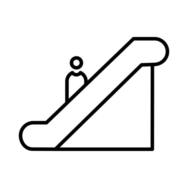 Escada Rolante Linha Vetor Grátis Icon Desig — Vetor de Stock