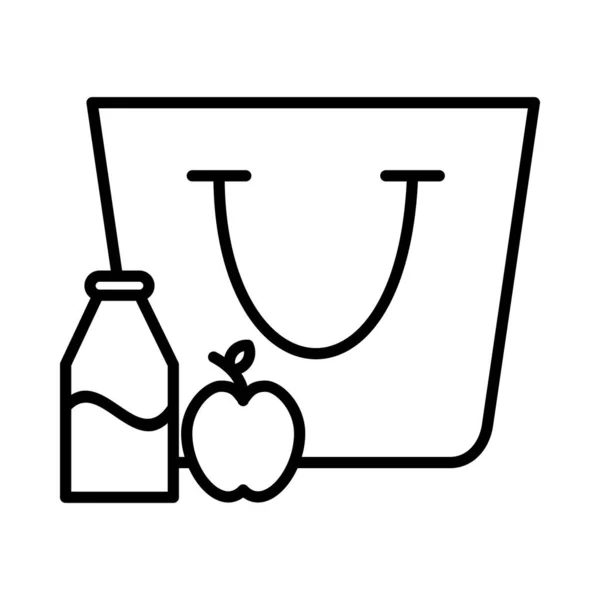 Groceries Free Vector Line Icon Desig —  Vetores de Stock