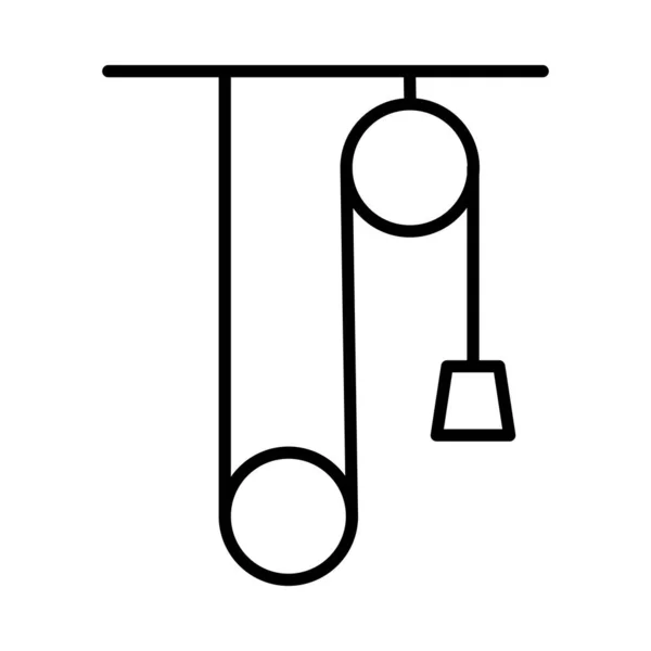 Pulley Vector Line Icon Desig — Stock Vector