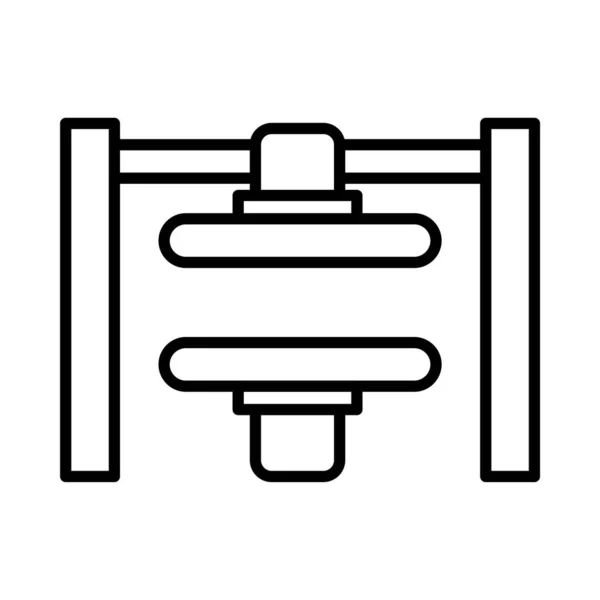 Hydraulic Press Vector Line Icon Desig — Stock Vector