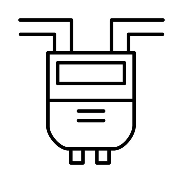 Elektrische Meter Vectorlijn Icon Desig — Stockvector