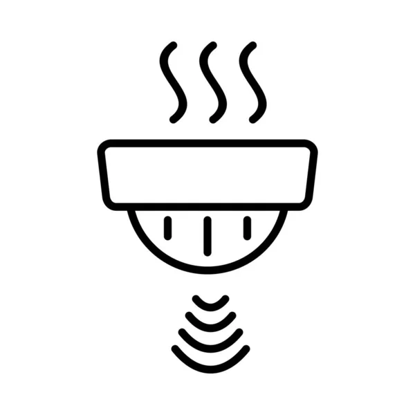 Detector Humo Vector Line Icon Desig — Archivo Imágenes Vectoriales