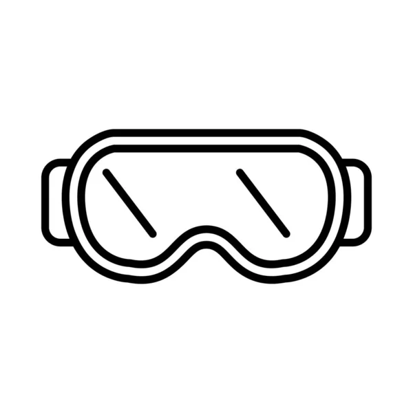 Bezpečnostní Brýle Vector Line Icon Desig — Stockový vektor
