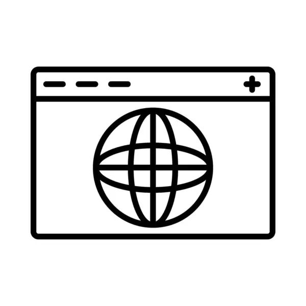 Browser Vectorlijn Icon Desig — Stockvector