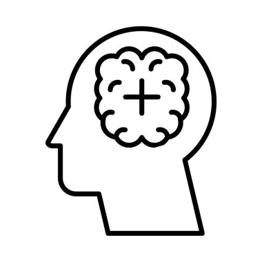 Pozitif Düşünme Vektörü Satırı Simge Tasarımı