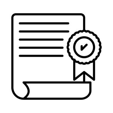 Diploma Vektör Satırı Simge Tasarımı