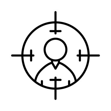 Hedef Vektör Satır Simgesi Tasarımı